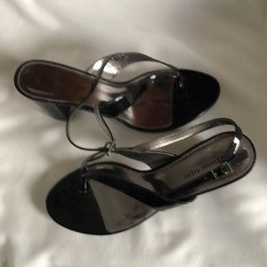 Aigner black strappy sandal size 10M.
